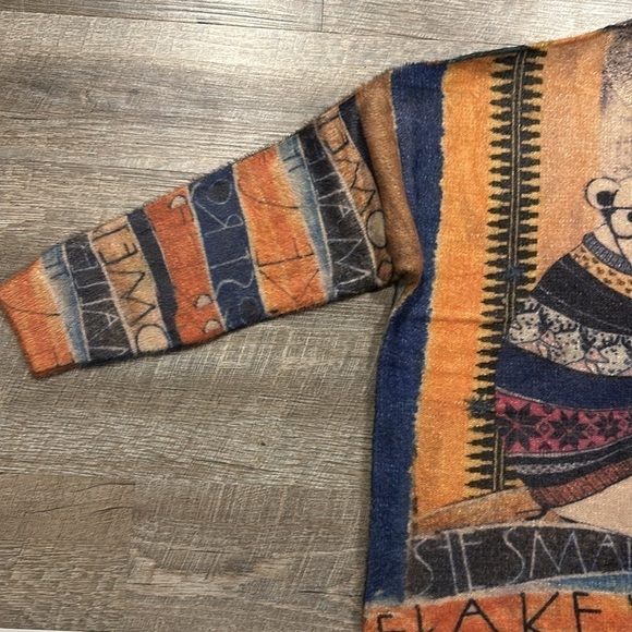 Yesno knitting bears in sweaters graphic printed wool blend sweater size XL - Picture 3 of 10